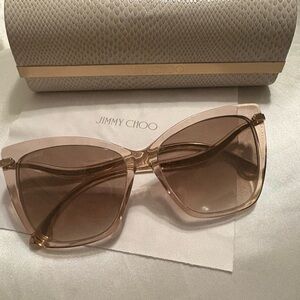 Jimmy Choo Brown Oversized Square Sunglasses